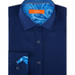 Tallia Men's Patterned Collared Work Dress Shirt Blue Size 32-33