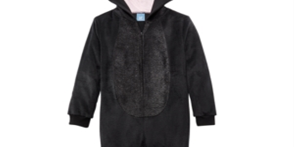 Max & Olivia Little & Big Girl's Cat Coverall Pajama Black Size S