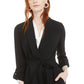 Bar III Women's Shawl Collar Belted Blazer Black Size X-Large