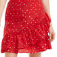 Maison Jules Women's Ruffled Polka Dot Short Ruffled Skirt Red Size XX-Small