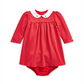 Ralph Lauren Girl's Rosebud Dress & Bloomers Set Red Size 24MOS