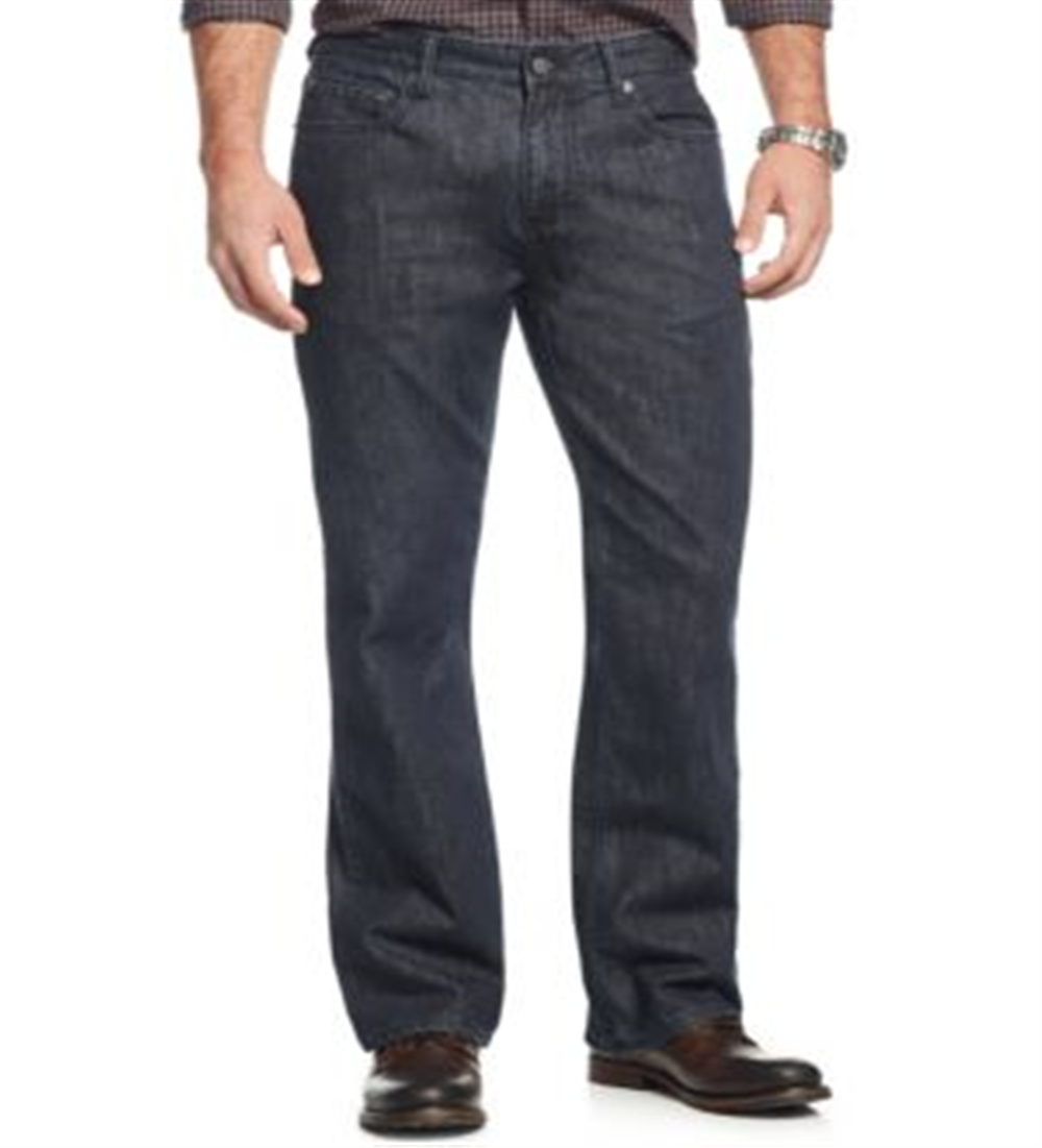 Alfani Men's Straight Leg Bootcut Jeans Navy Size 34X30