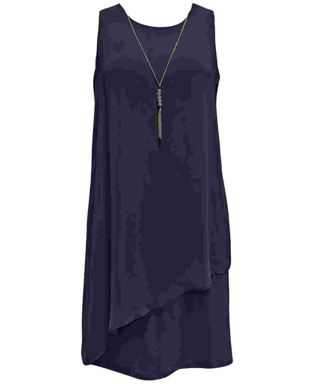 JM Collection Women's Necklace-Embellished Sheath Dress Blue Size Medium