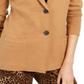 Charter Club Women's Cotton Sweater Blazer Brown Size Petite Small