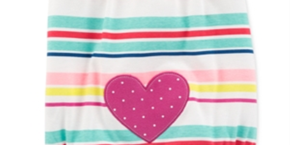 Carter's Baby Girl's Striped Cotton Romper Multi  Size NEWBORN