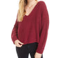 French Connection Women's Millie Mozart Rib V-Neck Sweater Brown Purple Size X-Small