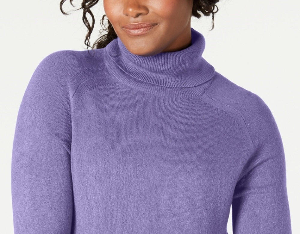 Karen Scott Women's Luxsoft Turtleneck Sweater  Purple Size Petite Small