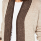 Karen Scott Women's Contrast Trim Open Front Cardigan Brown Size Large