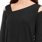 Alfani Women's Asymmetrical Cut Out Top Black Size PM