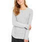 Charter Club Women's Printed Long Sleeve Crew Neck T-Shirt Top Gray Size