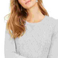 Charter Club Women's Printed Long Sleeve Crew Neck T-Shirt Top Gray Size