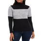 Karen Scott Women's Colorblock Cotton Turtleneck Sweater Black Size Petite S