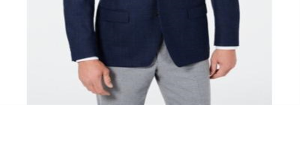 लॉरेन राल्फ लॉरेन पुरुषों का क्लासिक-फिट अल्ट्राफ्लेक्स स्ट्रेच नेवी प्लेड विंडोपेन स्पोर्ट कोट नेवी साइज़ 46
