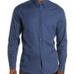 Theory Men's Irving Bridge Regular Fit Woven Button Down Shirt Blue Size Large
