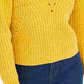 Bar III Women's Long Sleeve V Neck Sweater Yellow Size Small