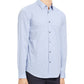 Men's Polka Dot Printed Button Shirt Blue Size L