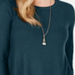 Style & Co Women's Pleated High Low Sweater Green Size Petite M