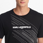 Karl Lagerfeld Paris Men's Crew Neck T-Shirt With Printed Logo And Emroidered Details Black Size XX-Large