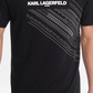 Karl Lagerfeld Paris Men's Crew Neck T-Shirt With Printed Logo And Emroidered Details Black Size XX-Large