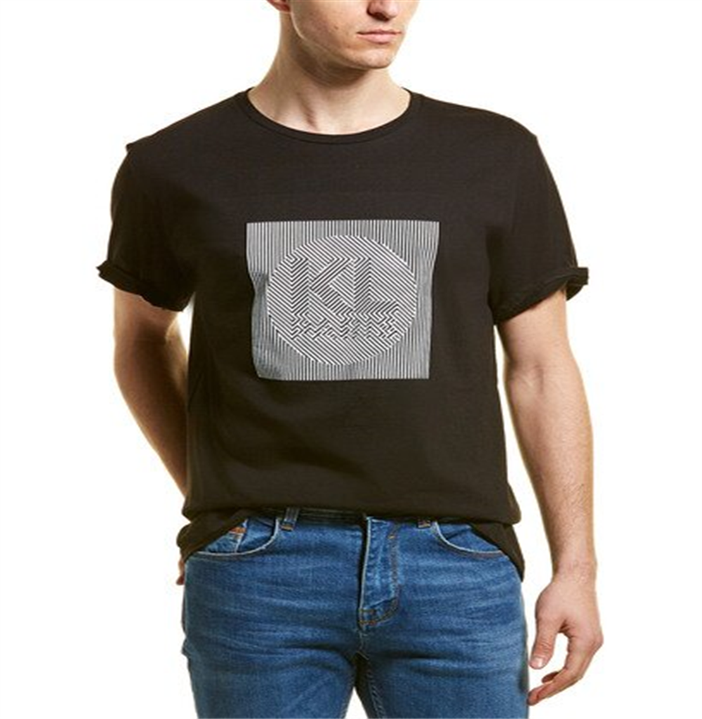 Karl Lagerfeld Men's Paris Foil T-Shirt Black Size Large
