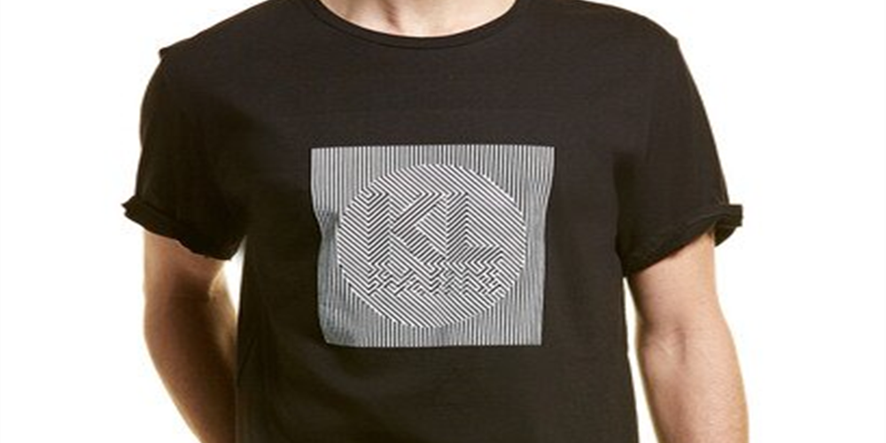 Karl Lagerfeld Men's Paris Foil T-Shirt Black Size Large