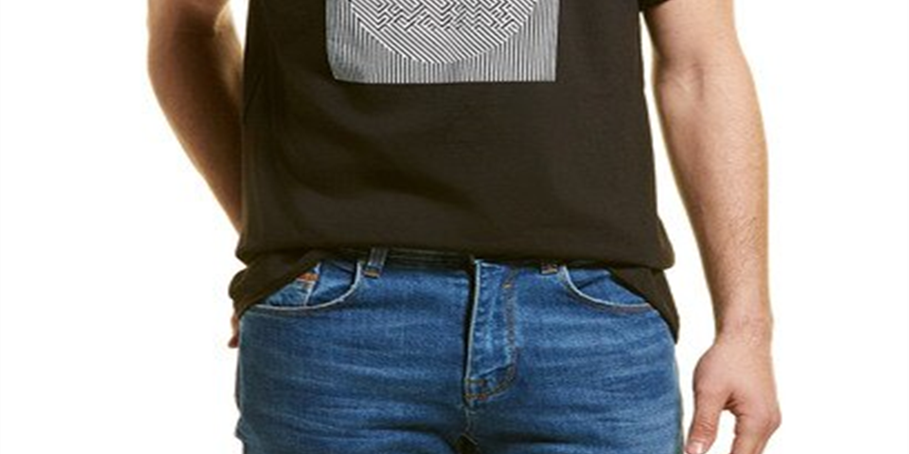 Karl Lagerfeld Men's Paris Foil T-Shirt Black Size Large