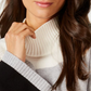Charter Club Women's Color Block Long Sleeve Turtle Neck Blouse Sweater Black Size Petite Small