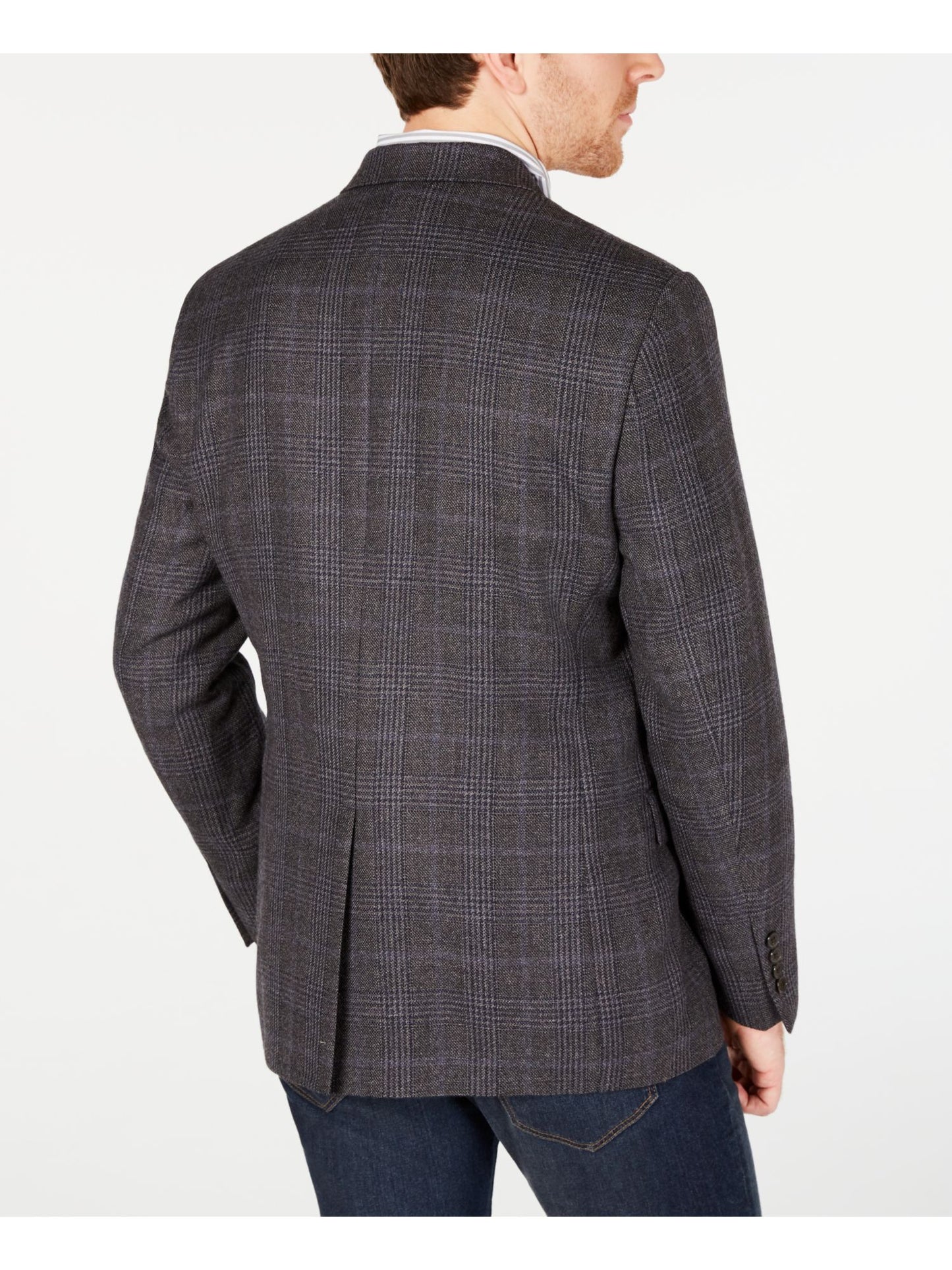 Ralph Lauren Men's Windowpane Plaid Blazer Gray Size 43