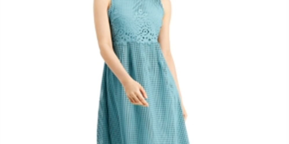 Alfani Women's Precious Jade Printed Lace Dress Green Size 4