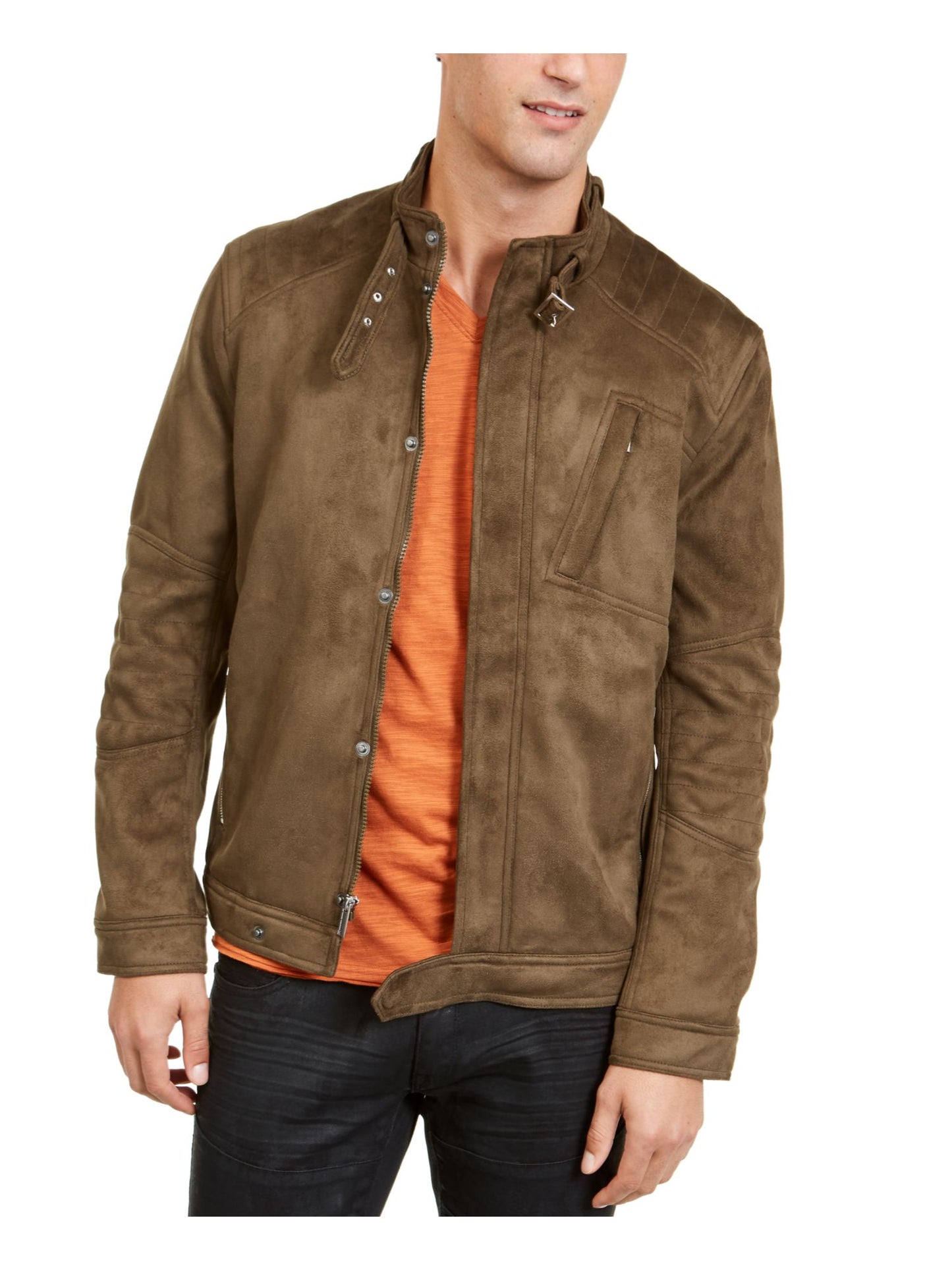 INC International Concepts Men's Faux Suede Jacket Green Size Large