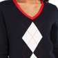 Tommy Hilfiger Women's Sport Long Sleeve Argyle Sweater Blue Size Large