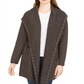 Style & Co Women's Hooded Studded Cardigan Gray Size Petit XL