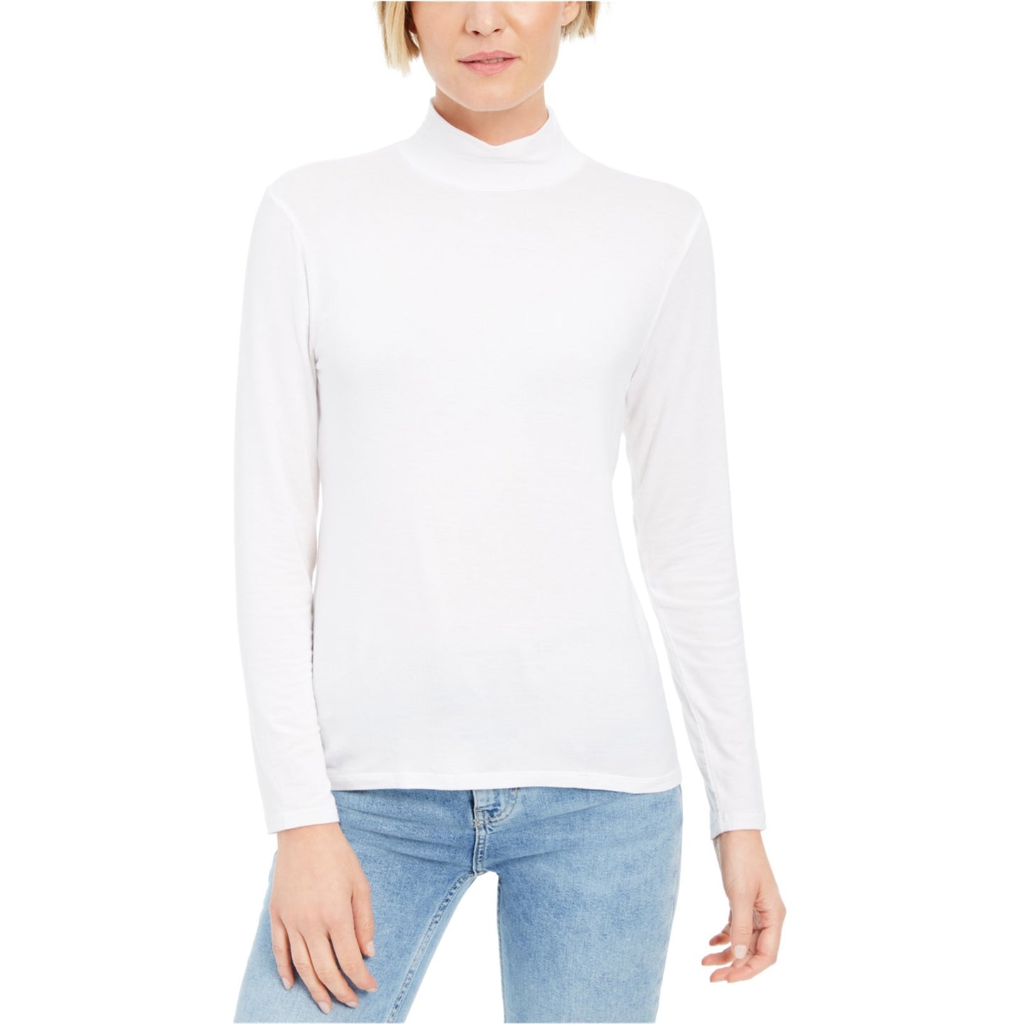 Style & Co Women's Solid Pullover Blouse White Size Petite Medium