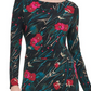 Tommy Hilfiger Women's Floral Long Sleeve Boat Neck Midi Sheath Dress Black Size 4