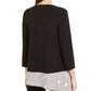 Alfani Women's Mixed Print Asymmetrical Hem Top Black- White Size Petite S