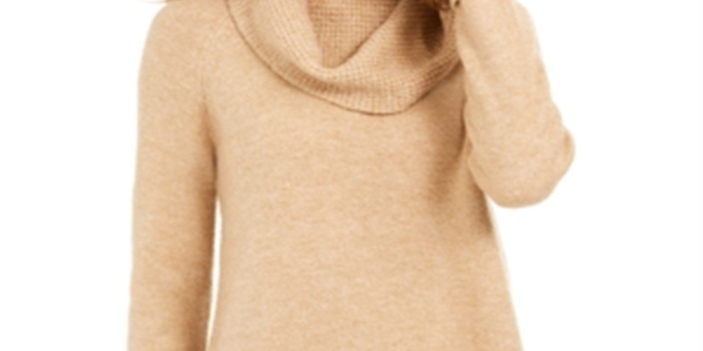 Style & Co Women's Cowlneck Sweater Brown Size -Petite S