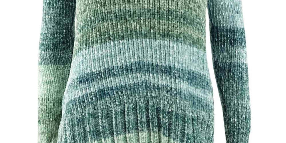 Style & Co Women's Chenille Space Dyed Sweater Green Size Petite X-Large