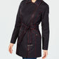 Michael Kors Women's Asymmetrical Belted Raincoat Blue Size X-Large