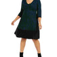 Taylor Women's Plus Size Animal Print Sweater Dress Green Size XXX-Large
