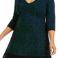 Taylor Women's Plus Size Animal Print Sweater Dress Green Size XXX-Large