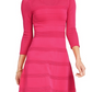 Vince Camuto Women's Mix Stitch Pointelle Fit & Flare Dress Pink Size Large