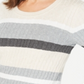 Karen Scott Women's Cotton Striped Cable Knit Sweater Brown Multi  Size Petite S