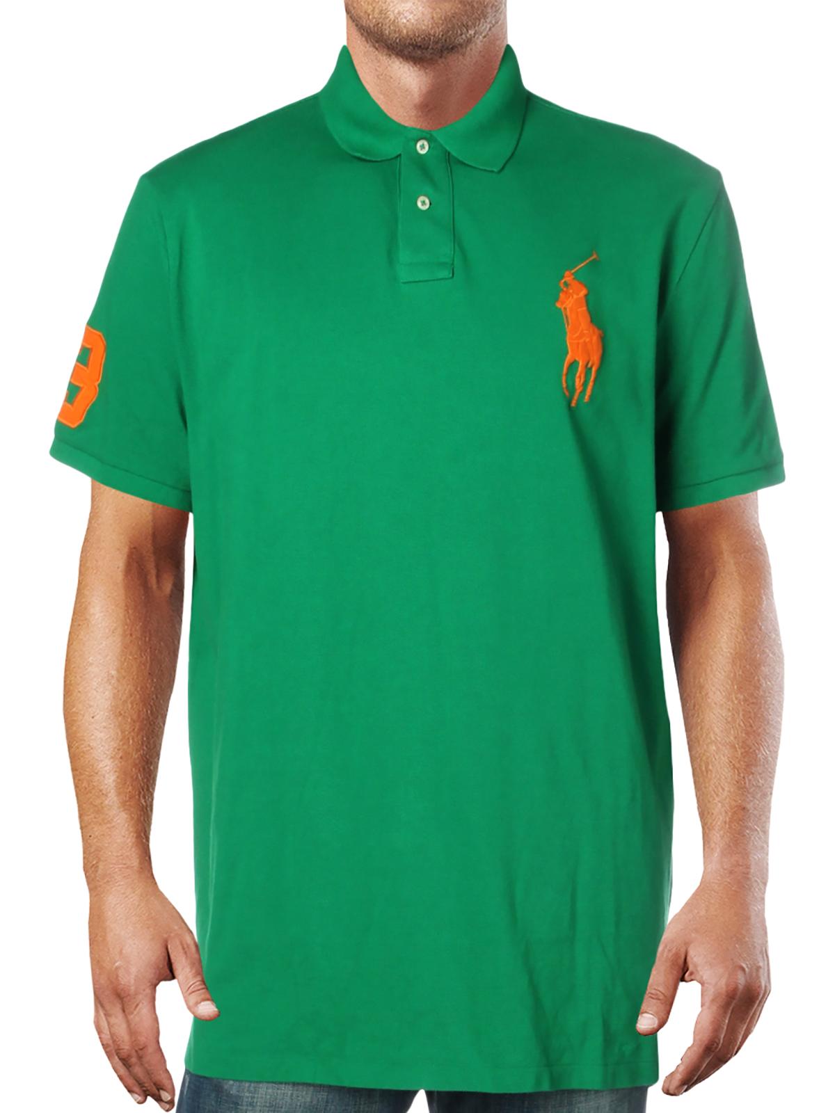 Ralph Lauren Men's Patchwork Collar Polo Green Size XX-Large