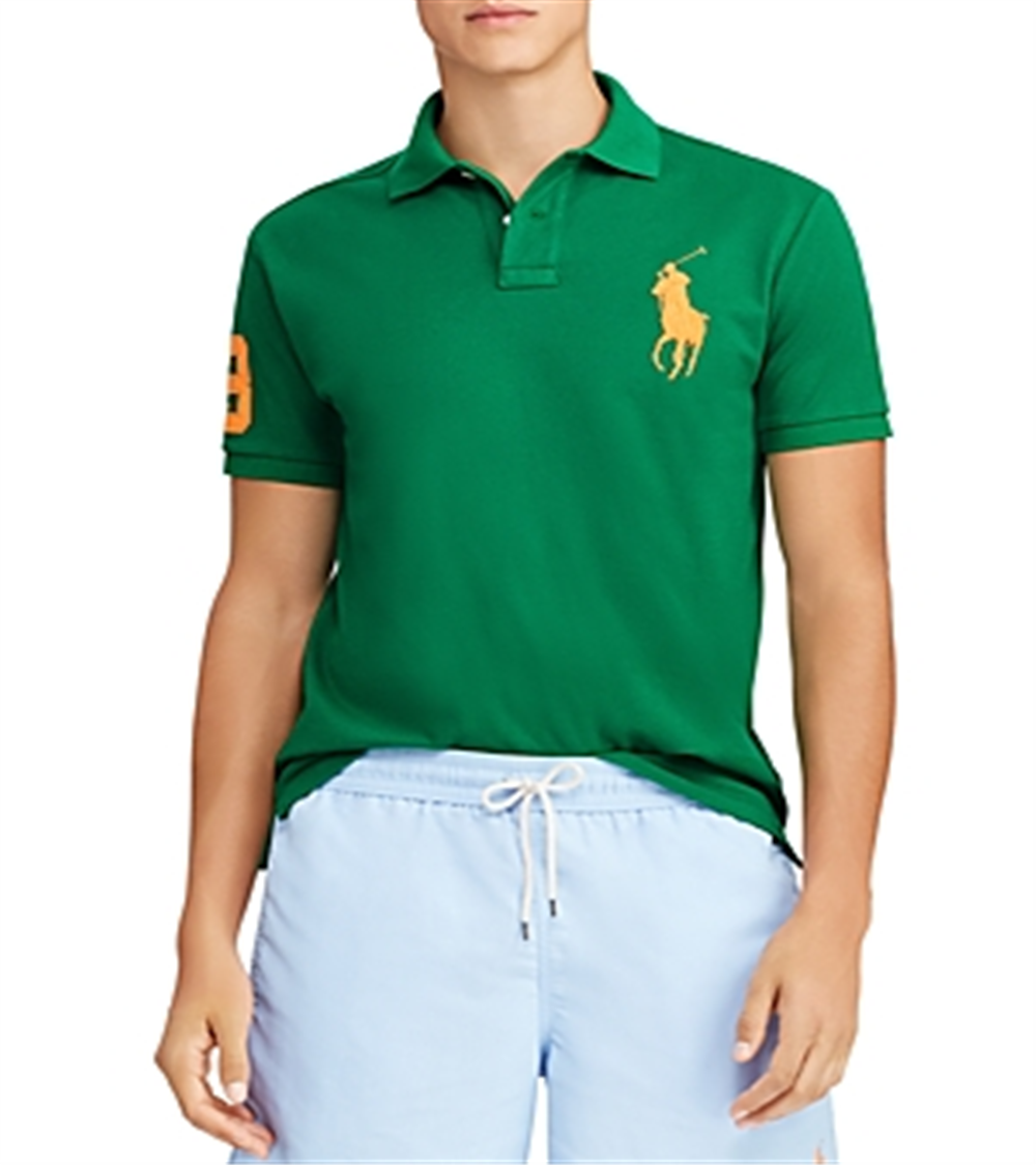Ralph Lauren Men's Patchwork Collar Polo Green Size XX-Large