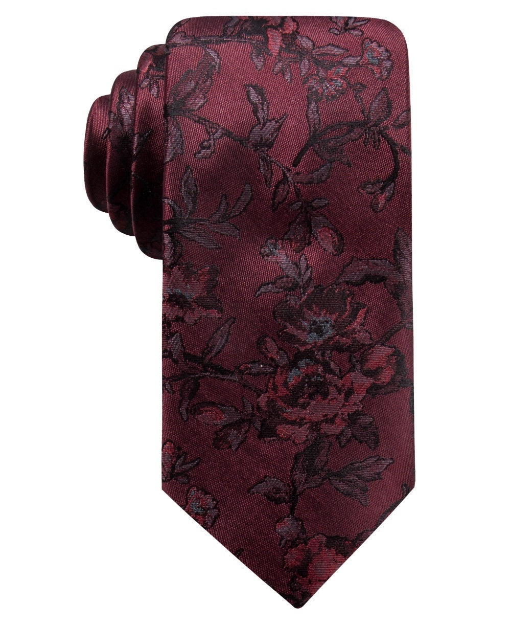 Ryan Seacrest Distinction Men's Glendo Silk Floral Neck Tie Red Size Regular