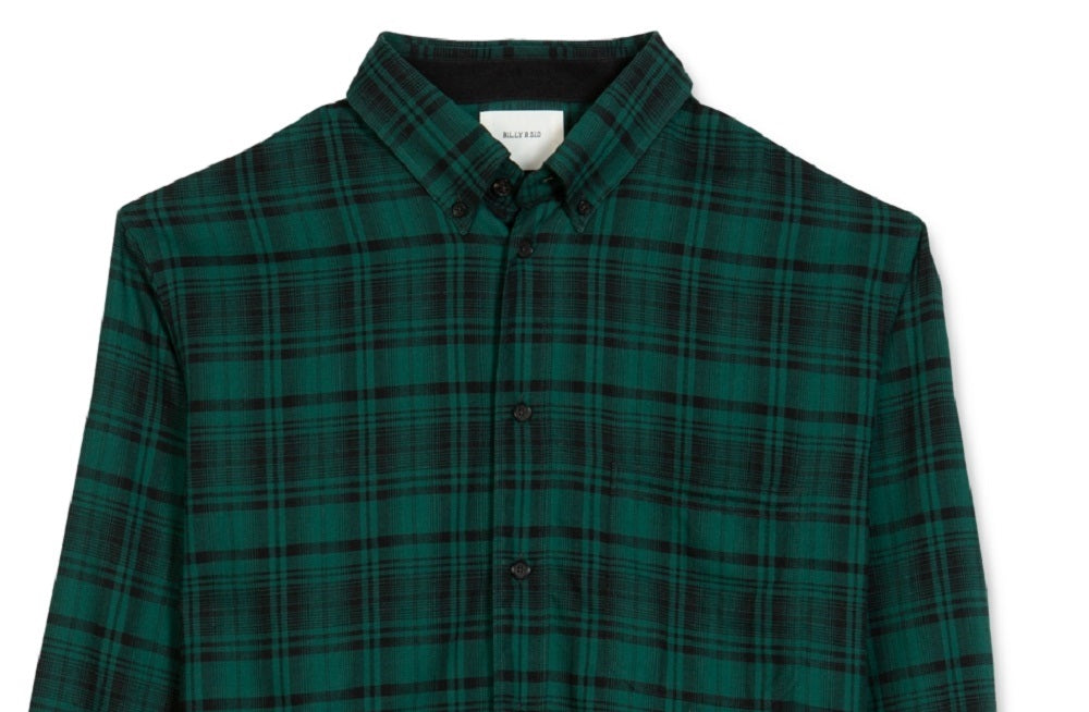 Billy Reid Men's Taped Tuscumbia Regular-Fit Plaid Shirt Green Size Small
