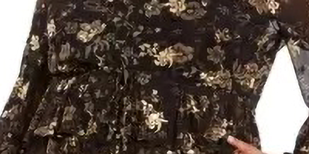 Style & Co Women's Plus Floral Print Ruffled Top Black Size 0X