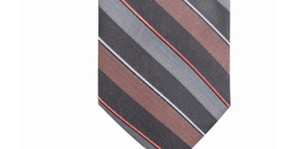 Ryan Seacrest Distinction Men's Braggs Striped Slim Silk Neck Tie Orange One Size
