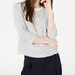 Maison Jules Women's Striped 3/4-Sleeve Shirt Black Size X-Small