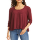 Style & Co Women's Swing Blouse Wine Size Petite L